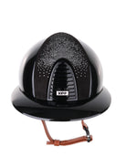 Kep Italia Paardrijhelm Cromo 2.0 Polish Polo Klep Zwart Shaded Silver Insert Beige Kinband