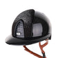 Kep Italia Reithelm Cromo 2.0 Shine Polo Schwarz RAW Frame Shaded Silver Insert Beige Kinnriemen
