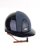 Kep Italia Paardrijhelm Cromo 2.0 Polish Polo Klep Blauw Vanity Insert Beige Kinband