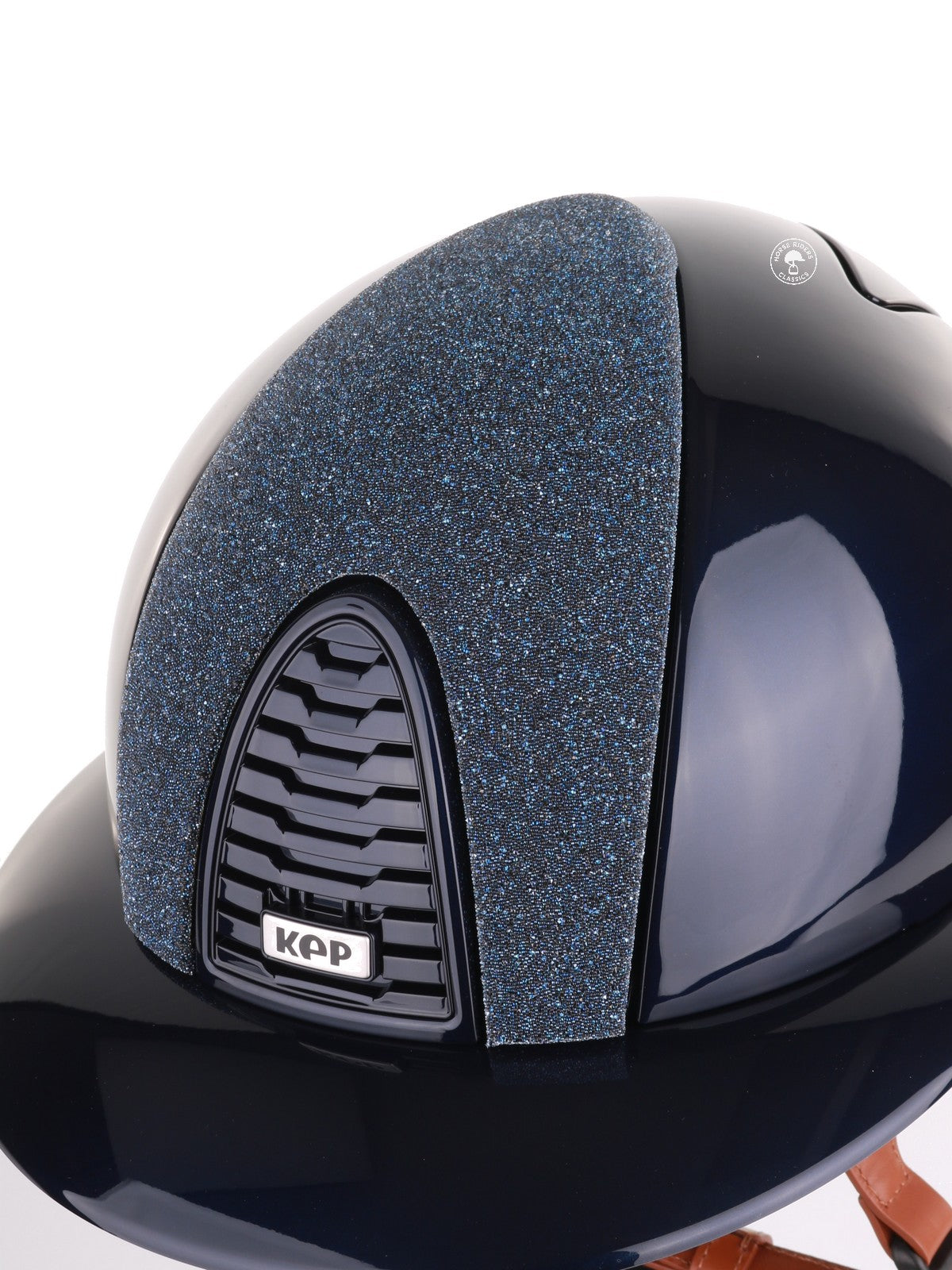 Kep Italia Paardrijhelm Cromo 2.0 Polish Polo Klep Blauw Vanity Insert Beige Kinband