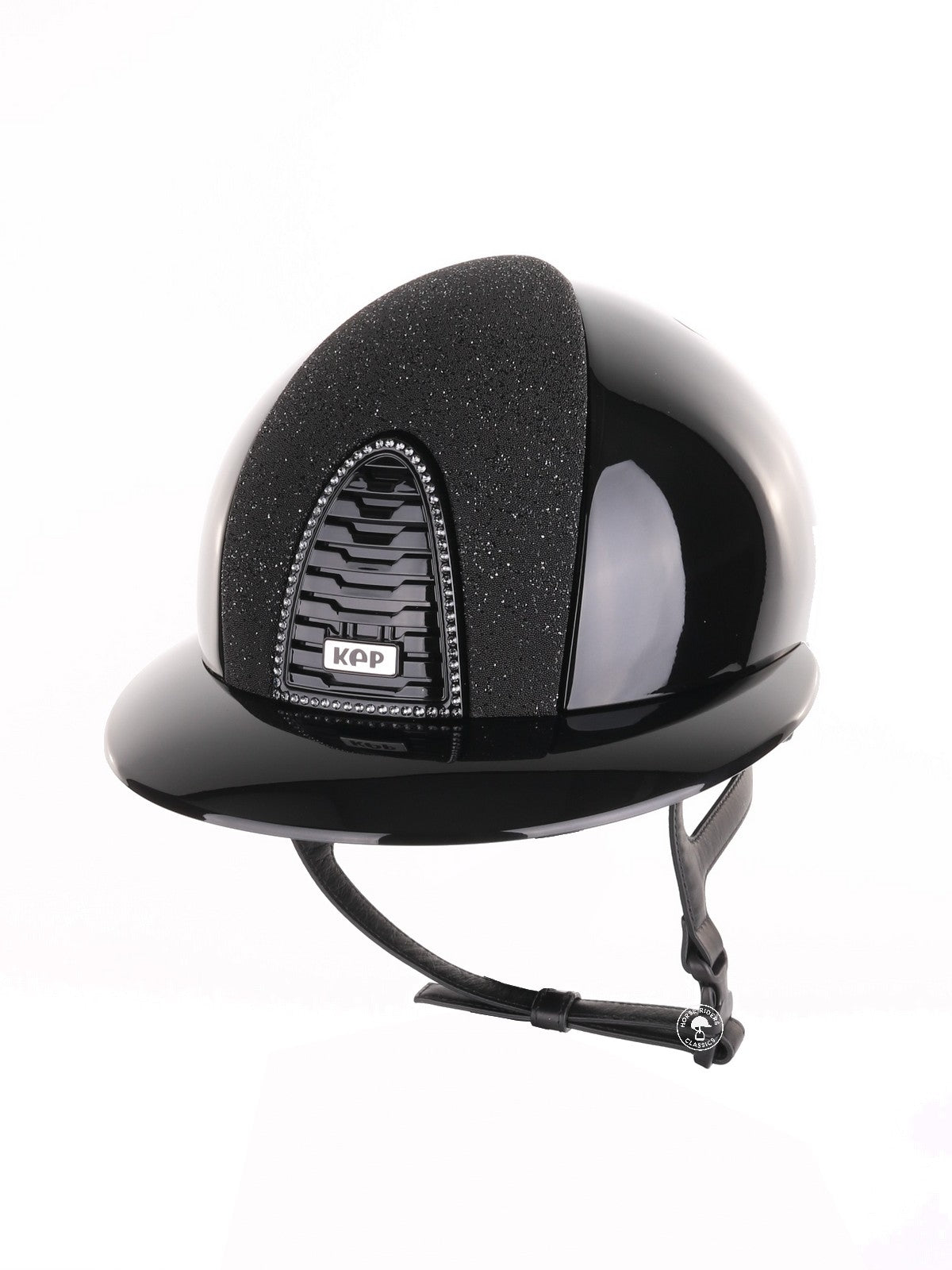 Kep Italia Paardrijhelm Cromo 2.0 Polish Polo Klep Zwart Vanity Insert Swarovski Frame Zwart