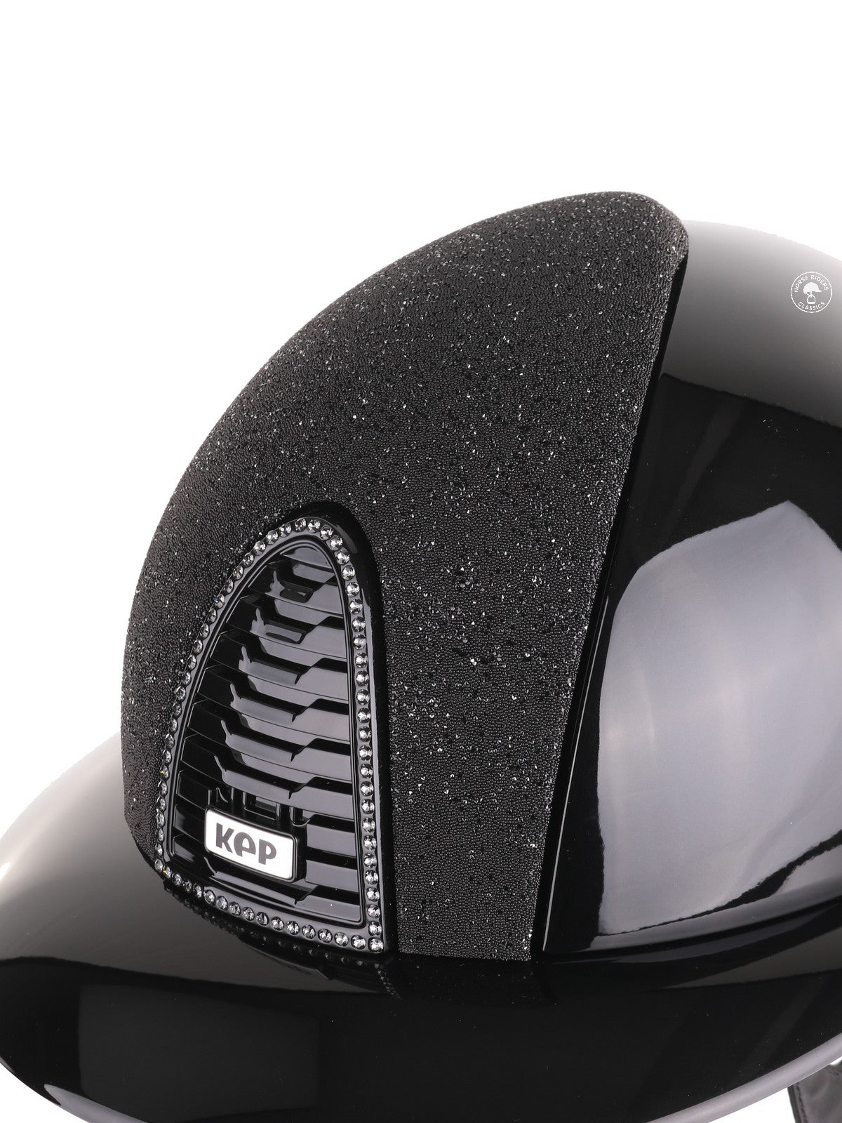 Kep Italia Paardrijhelm Cromo 2.0 Polish Polo Klep Zwart Vanity Insert Swarovski Frame