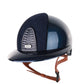 Kep Italia Reithelm Cromo 2.0 Shine Polo Blau RAW Frame Suede Blue Insert Beige Kinnriemen