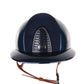 Kep Italia Reithelm Cromo 2.0 Shine Polo Blau RAW Frame Suede Blue Insert Beige Kinnriemen
