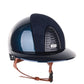 Kep Italia Reithelm Cromo 2.0 Shine Polo Blau RAW Frame Suede Blue Insert Beige Kinnriemen