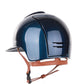 Kep Italia Reithelm Cromo 2.0 Shine Polo Blau RAW Frame Suede Blue Insert Beige Kinnriemen