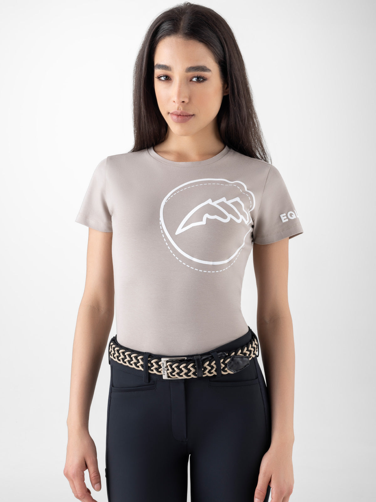 Equiline T-Shirt Damen Cubry Tortora