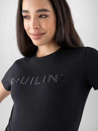 Equiline T-Shirt Damen Gelig Schwarz