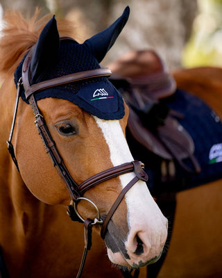 Equiline Set Schabracke und Fliegenmütze Eqflaggy Navy Pony