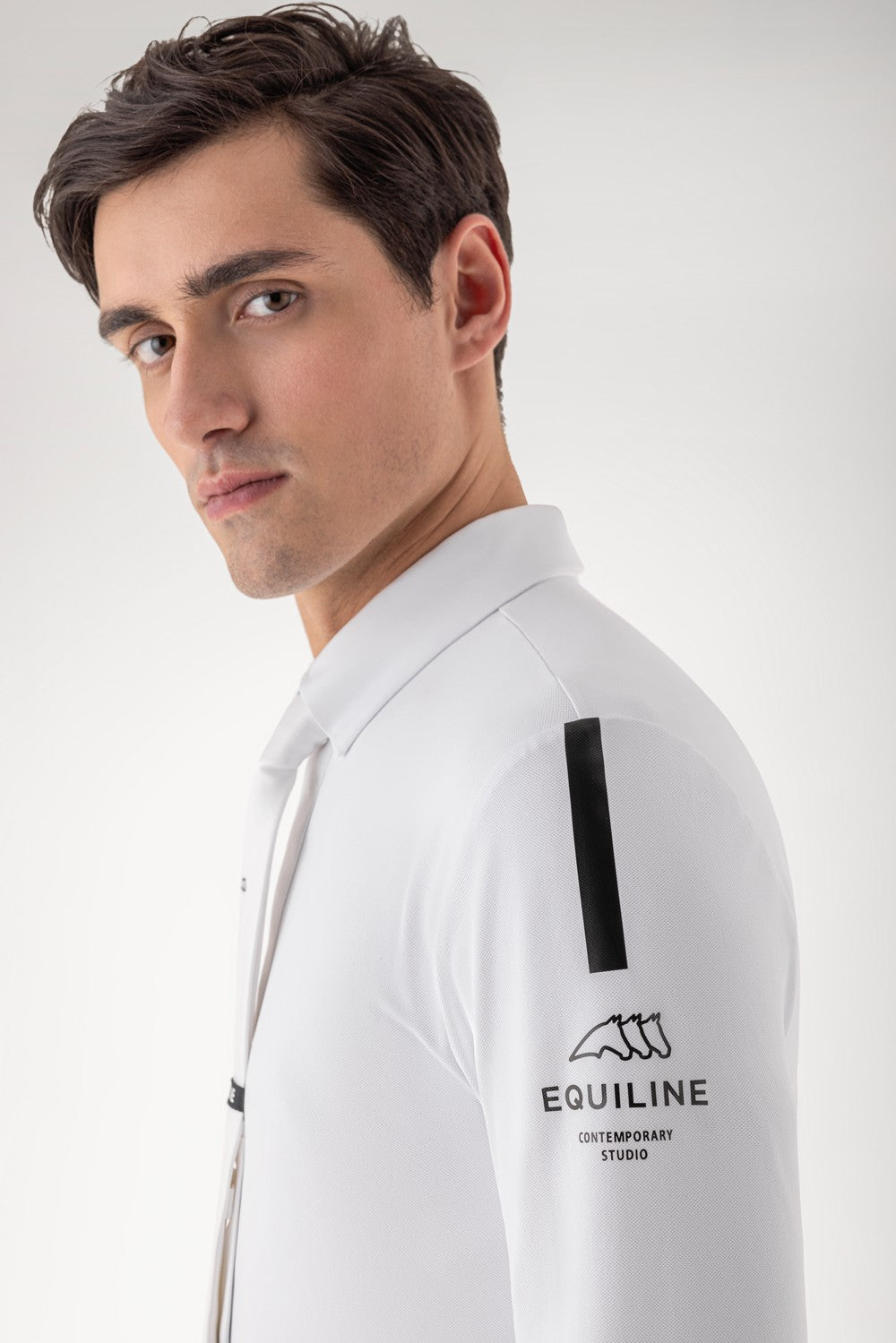 Equiline Turniershirt Herren Langarm Coonac weiß