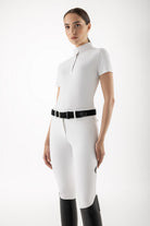 Equiline Wedstrijdshirt Dames Korte Mouwen Cooling Fabric Eqcuadro Wit Wit