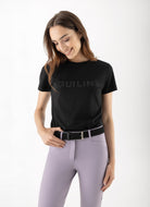 Equiline T-Shirt Dames Ronde Hals Eqgless Zwart Zwart