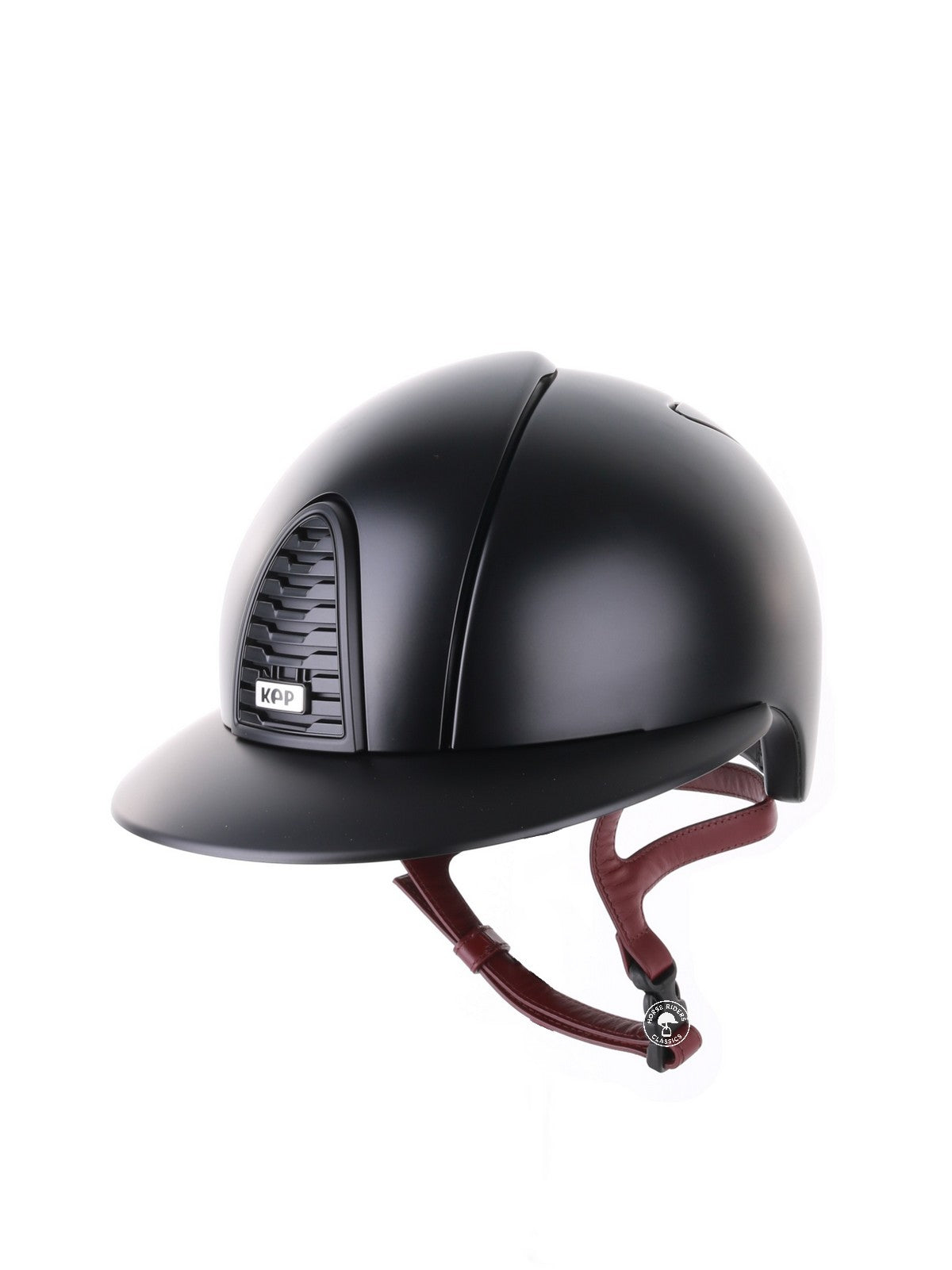 Kep Italia Paardrijhelm Cromo 2.0 Textile Polo Klep Zwart Bordeaux Kinband
