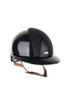 Kep Italia Paardrijhelm Cromo 2.0 Shine Polo Klep Zwart RAW Frame Star Insert Beige Kinband