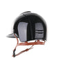 Kep Italia Reithelm Cromo 2.0 Shine Polo Schwarz RAW Frame Star Insert Beige Kinnriemen