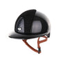 Kep Italia Reithelm Cromo 2.0 Shine Polo Schwarz RAW Frame Suede Insert Beige Kinnriemen