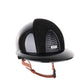 Kep Italia Reithelm Cromo 2.0 Shine Polo Schwarz RAW Frame Suede Insert Beige Kinnriemen