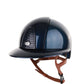 Kep Italia Reithelm Cromo 2.0 Shine Polo Blau RAW Frame Beige Kinnriemen