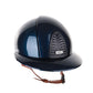 Kep Italia Reithelm Cromo 2.0 Shine Polo Blau RAW Frame Beige Kinnriemen