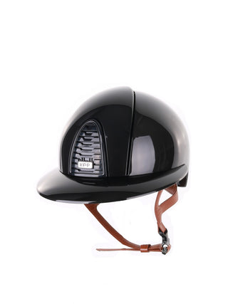 Kep Italia Reithelm Cromo 2.0 Shine Polo Schwarz RAW Frame Beige Kinnriemen