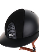 Kep Italia Paardrijhelm Cromo 2.0 Textile Polo Klep Zwart Suede Insert Beige Kinband