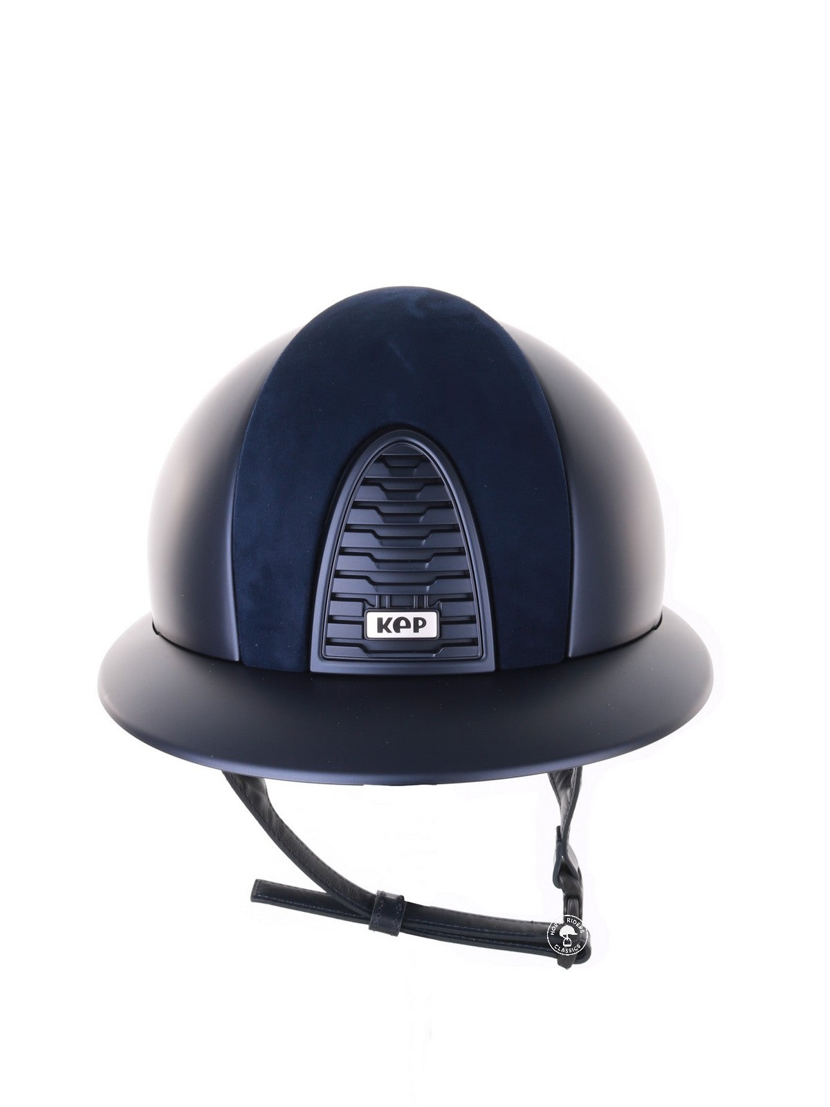 Kep Italia Paardrijhelm Cromo 2.0 Textile Polo Klep Blauw Suede Inserts