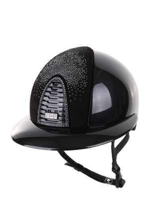 Kep Italia Reithelm Cromo 2.0 Diamond Polo Schwarz Shaded Silver Insert Swarovski Frame