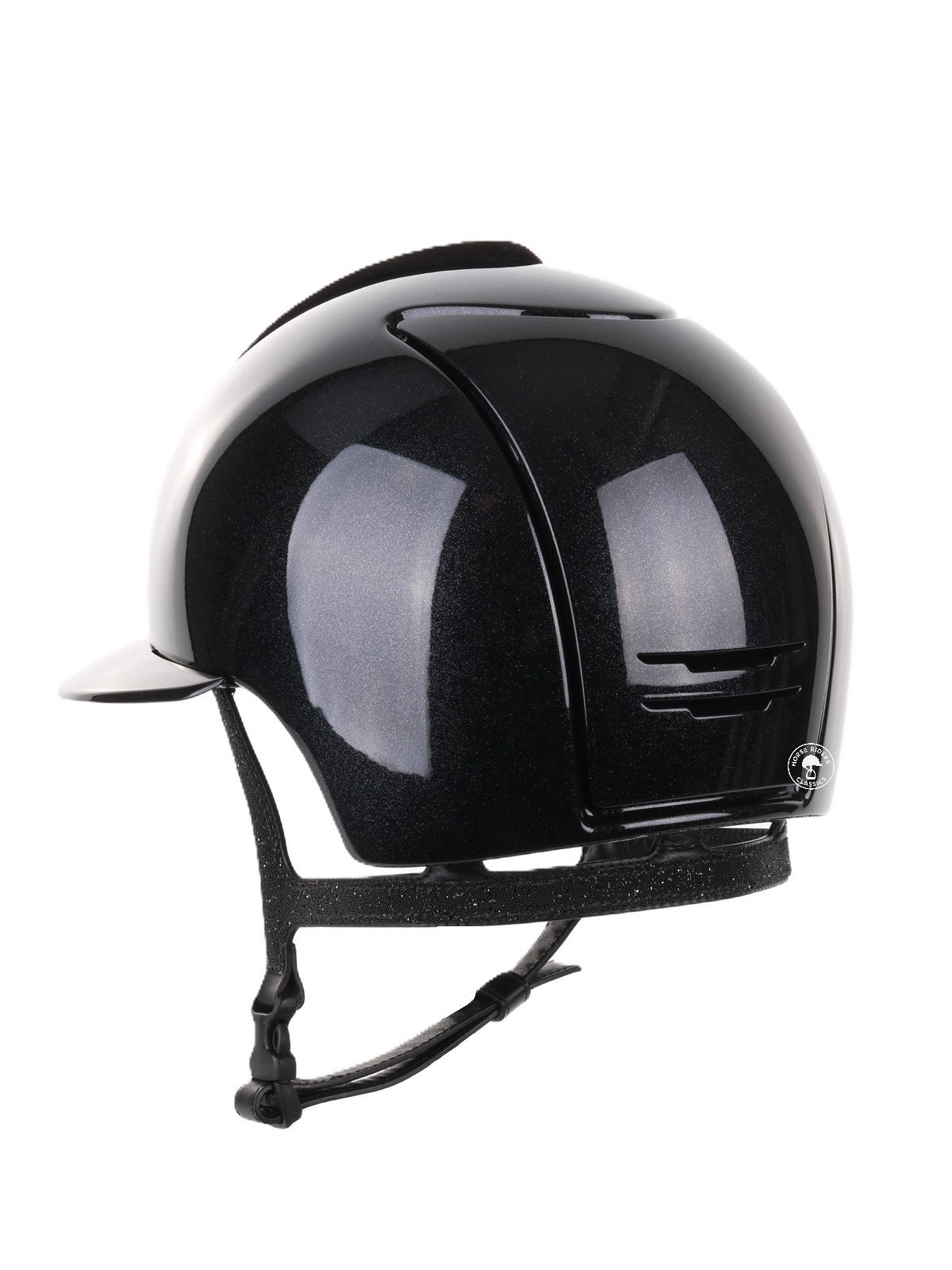 Kep Italia Reithelm Cromo 2.0 Diamond Polo Schwarz Shaded Silver Insert Swarovski Frame