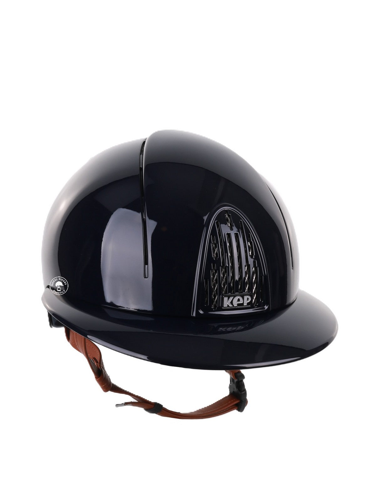 Kep Italia Reithelm Smart Polish Polo Blau Beige Kinnriemen