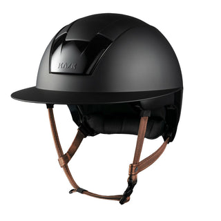 Kask Kooki Lady Matt Schwarz Hellbrauner Kinnriemen