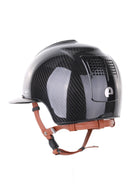 Kep Italia Paardrijhelm E-Light Carbon Polo Klep Zwart Beige Kinband