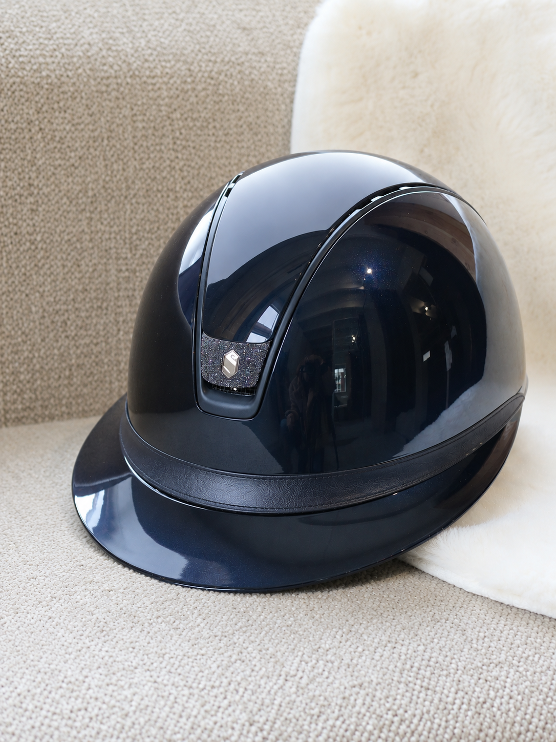 Samshield 2.0 Paardrijhelm Miss Shield Shadowglossy Navy Crystal Blazon Paradise Shine