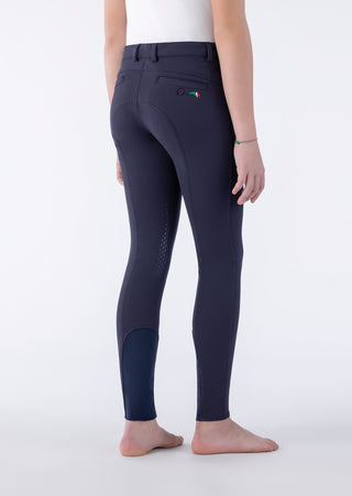 Equiline Reithose Jungen Grip Kniebesatz Jhoank Navy