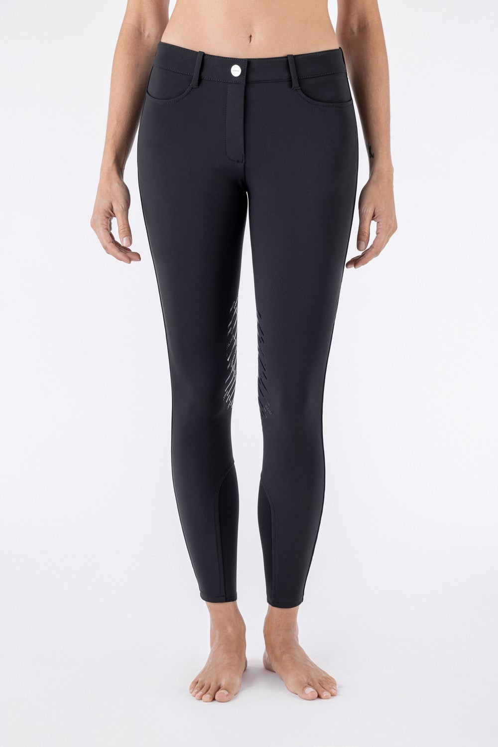 Equiline reithose Damen kniebesatz Cornek Schwarz