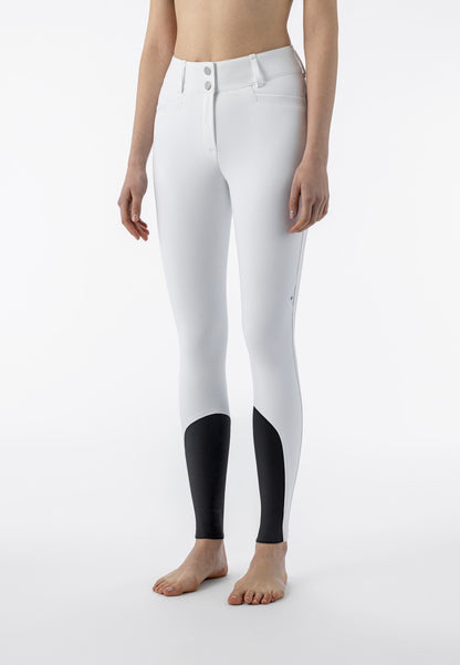 Equiline Reithose Damen Full Grip High Waist Crystalef Weiß