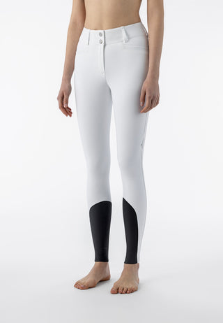 Equiline Reithose Damen Knie Grip High Waist Crystalek Weiß