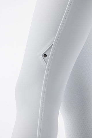 Equiline Reithose Damen Knie Grip High Waist Crystalek Weiß