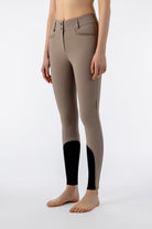 Equiline rijbroek dames knie grip hoge band Crystalek Taupe Taupe