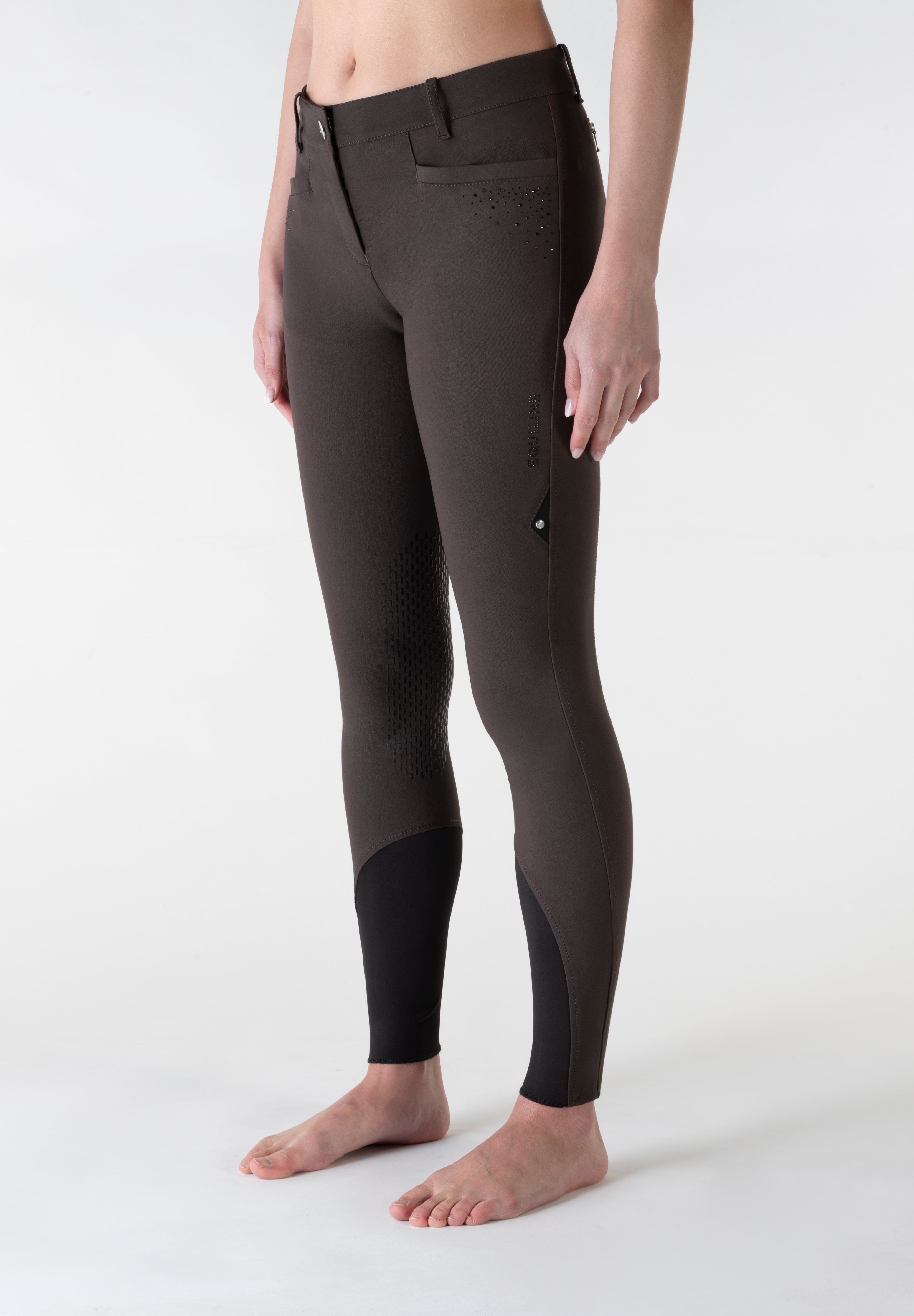 Equiline rijbroek dames knie grip Eqash Strass Bruin