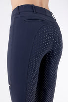 Equiline rijbroek dames full grip hoge band Adellek Blauw