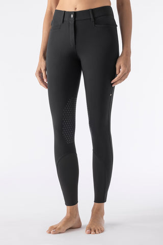 Equiline Reithose Grip Kniebesatz Damen Atirk Schwarz