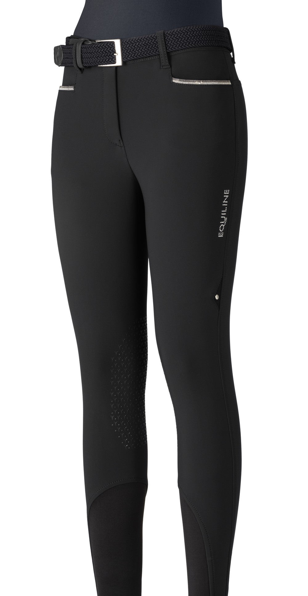 Equiline Winter Reithose Grip Kniebesatz Gigak Schwarz