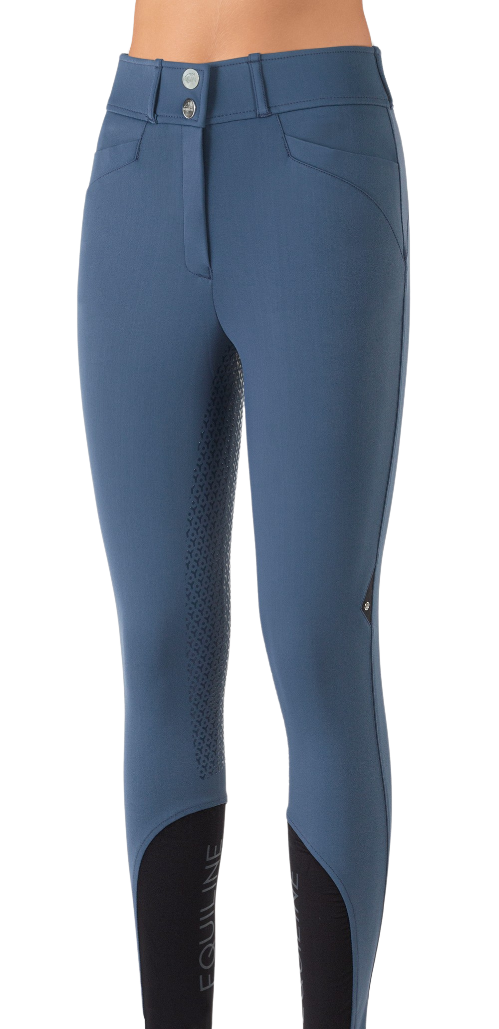 Equiline Reithose Damen Vollbesatz hoher Bund Edrifh Blue Teal