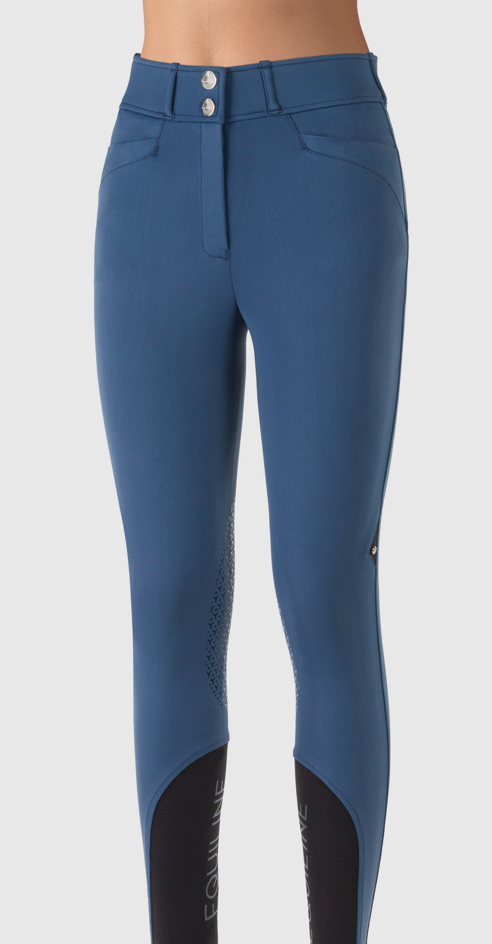 Equiline Reithose Damen Kniegrip hoher Bund Edrikh Blue Teal