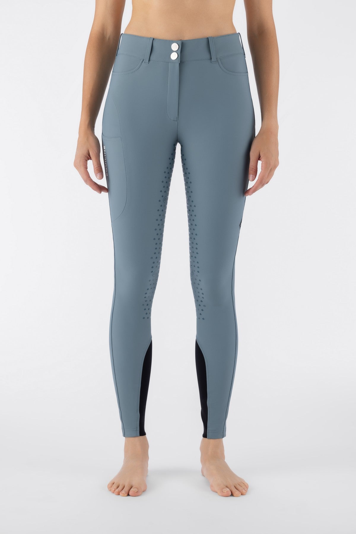 Equiline Rijbroek Dames Hoge Band Full Grip Eqcusmafh Forest Green Forest Green