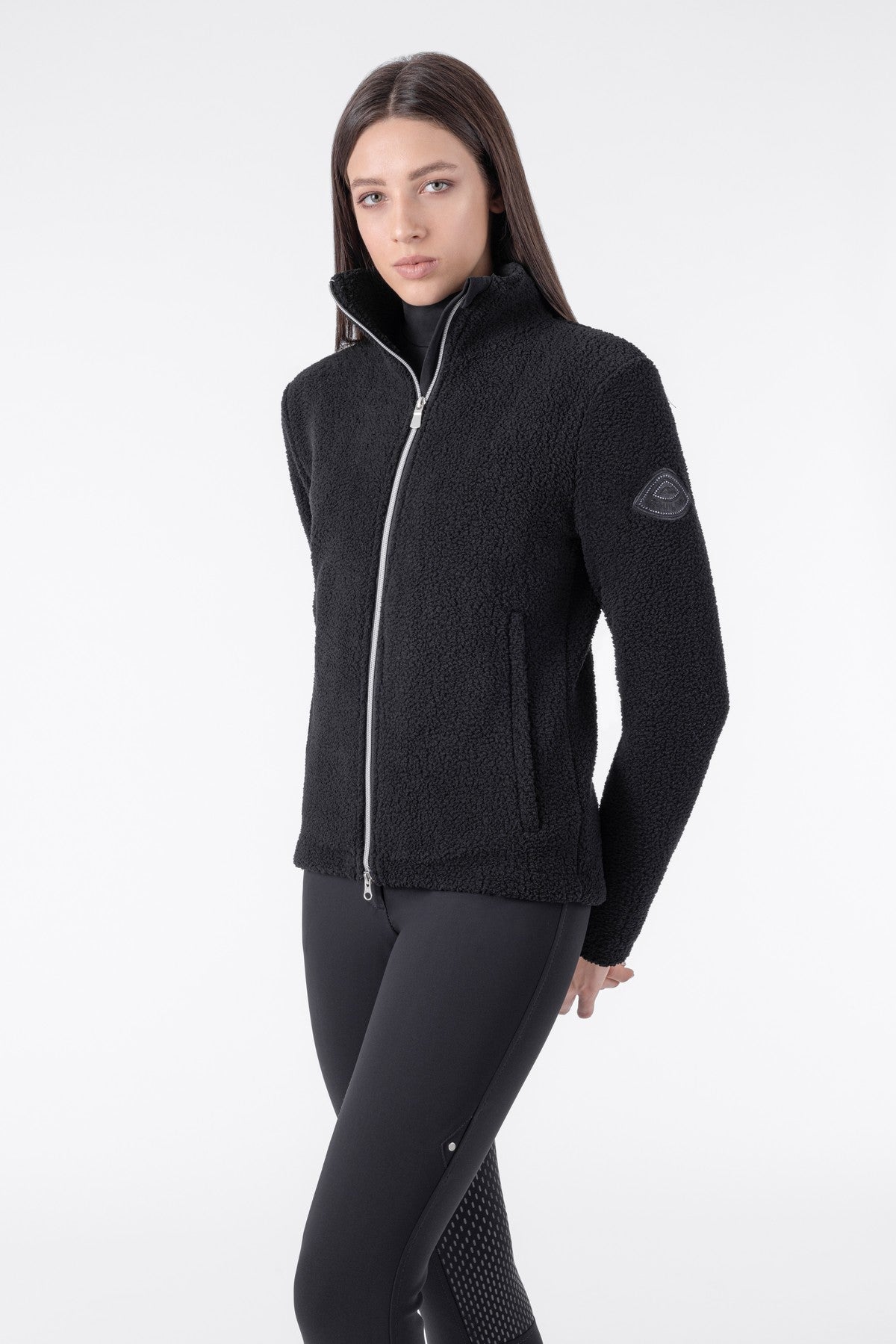 Equiline Teddy-Cardigan Damen Teg Schwarz