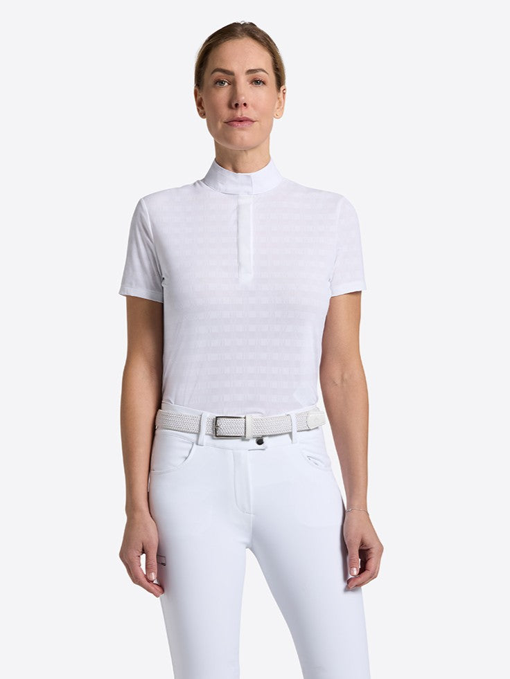 RG Turniershirt Jacquard Kurzarm Damen Weiß