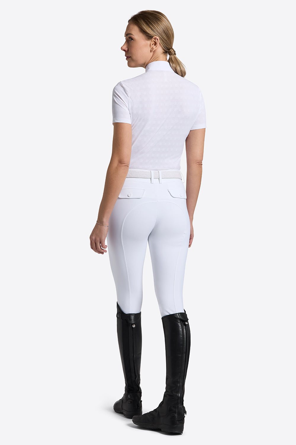 RG Turniershirt Jacquard Kurzarm Damen Weiß