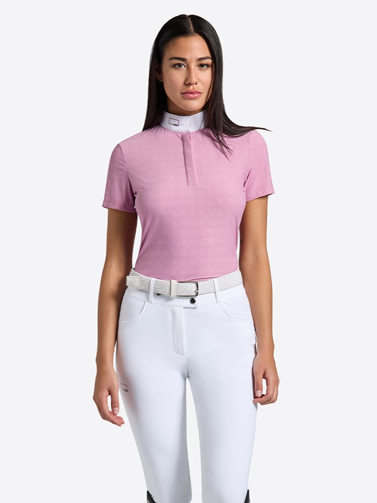 RG Turniershirt Jacquard Kurzarm Damen Rosa