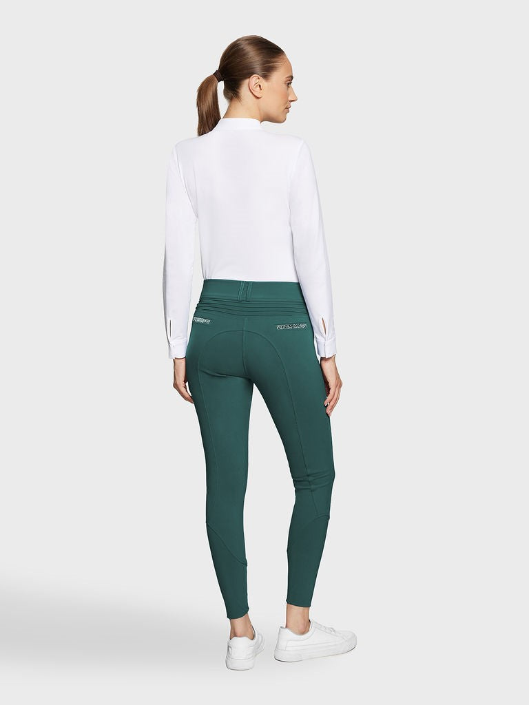 Samshield Reithose Knie Grip Damen Clara Premium Hoch Tailliert Posy Green